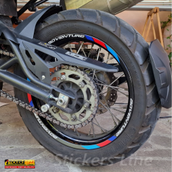 Adesivi cerchi moto per Benelli TRK 502 X - 702 X strisce ruote 19" + 17" Mod.2
