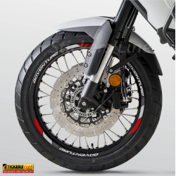 Adesivi cerchi moto per Benelli TRK 502 X - 702 X strisce ruote 19" + 17" Mod.4