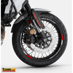 Adesivi cerchi moto per Benelli TRK 502 X - 702 X strisce ruote 19" + 17" Mod.4