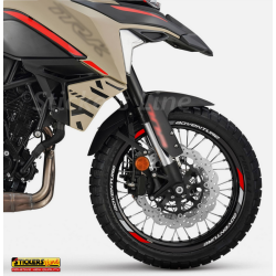 Adesivi cerchi moto per Benelli TRK 502 X - 702 X strisce ruote 19" + 17" Mod.4