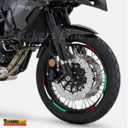 Adesivi cerchi moto per Benelli TRK 502 X - 702 X strisce ruote 19" + 17" Mod.5