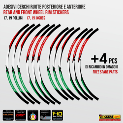Adesivi cerchi moto per Benelli TRK 502 X - 702 X strisce ruote 19" + 17" Mod.5