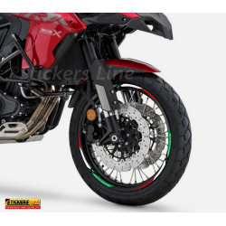 Adesivi cerchi moto per Benelli TRK 502 X - 702 X strisce ruote 19" + 17" Mod.5