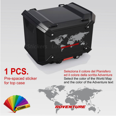 Adesivo top case per Moto BMW R 1300 GS adventure planisfero Colori a scelta