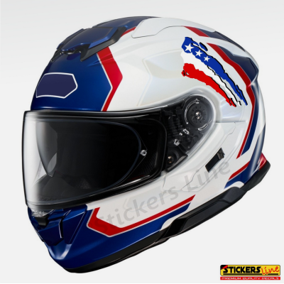 Adesivi bandiera americana graffio cm 10 x 10 adesivo america auto moto casco