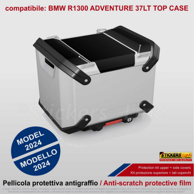 Kit adesivi Top Case per BMW R1300 GS ADV NERO ANTIGRAFFIO bags stickers 2024