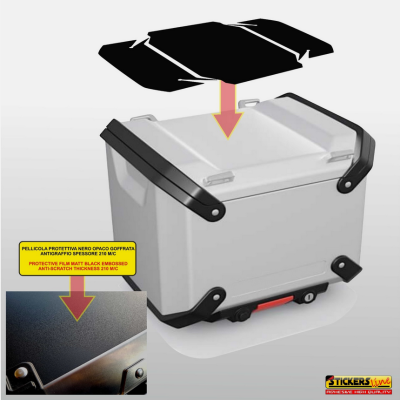 Kit adesivi Top Case per BMW R1300 GS ADV NERO ANTIGRAFFIO bags stickers 2024