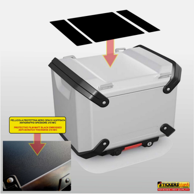 Kit adesivi Top Case per BMW R1300 GS ADV NERO ANTIGRAFFIO bags stickers 2024