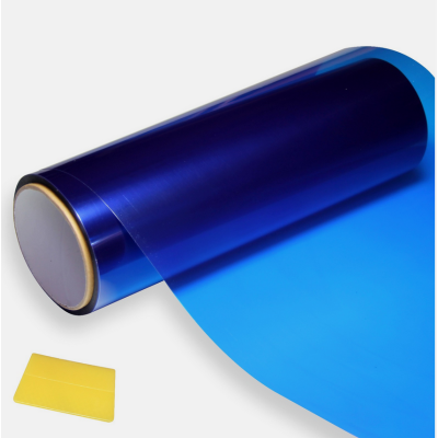 Pellicola adesiva colorata oscurante per fari fanali auto moto camion BLU 30 x 25