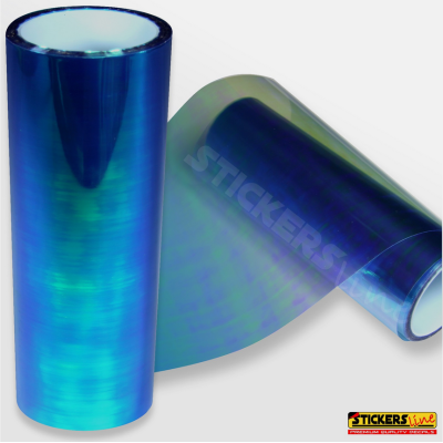 Pellicola adesiva CAMALEONTE BLU per fari fanali auto moto cm 30x50 blue