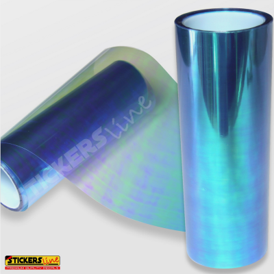 Pellicola adesiva CAMALEONTE AZZURRO fari fanali auto moto cm 30x100 light blue