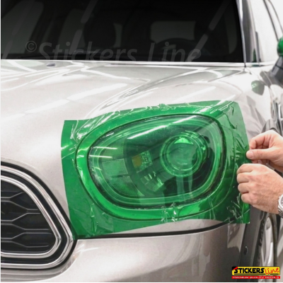 Pellicola adesiva colorata VERDE verdino fari fanali auto moto camion 30x25