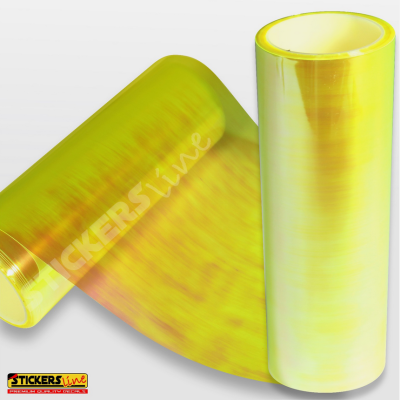 Pellicola adesiva CAMALEONTE GIALLO per fari fanali auto moto cm 30x50 yellow