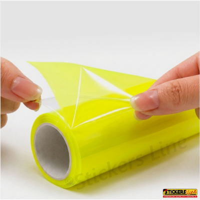 Pellicola adesiva oscurante per fari fanali auto moto camion GIALLO FLUO 30x100