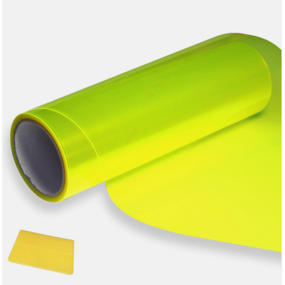 Pellicola adesiva oscurante per fari fanali auto moto camion GIALLO FLUO 30x25