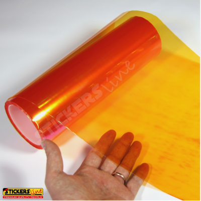 Pellicola adesiva CAMALEONTE ARANCIO fari fanali auto moto cm 30x100 orange