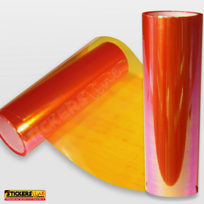 Pellicola adesiva CAMALEONTE ARANCIO fari fanali auto moto cm 30x25 orange
