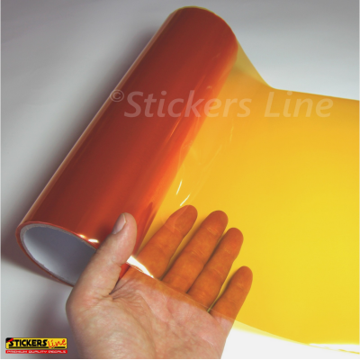 Pellicola adesiva colorata ARANCIO arancione fari fanali auto moto camion 30x100