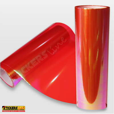 Pellicola adesiva CAMALEONTE ROSSO fari fanali auto moto cm 30x150 red