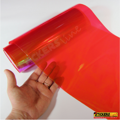 Pellicola adesiva CAMALEONTE ROSSO fari fanali auto moto cm 30x100 red