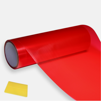 Pellicola adesiva colorata oscurante per fari fanali auto moto ecc ROSSA 30x50