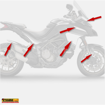 Adesivi Carena per moto DUCATI MULTISTRADA 1260 S (2018-20) 1200 S (2015-17) T.1