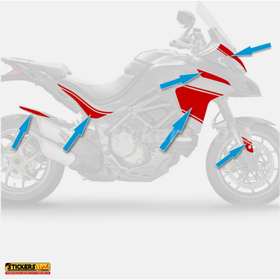 Adesivi Carena per moto DUCATI MULTISTRADA 1260 S (2018-20) 1200 S (2015-17) T.2