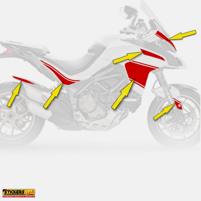 Adesivi Carena per moto DUCATI MULTISTRADA 1260 S (2018-20) 1200 S (2015-17) T.2