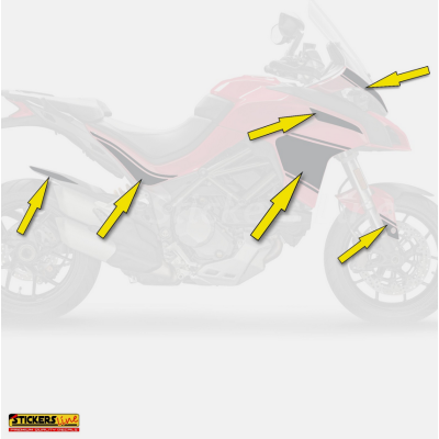 Adesivi Carena per moto DUCATI MULTISTRADA 1260 S (2018-20) 1200 S (2015-17) T.2