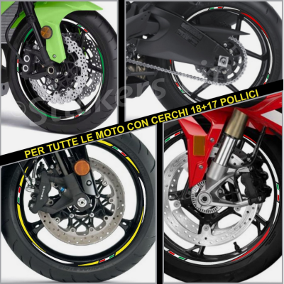 Adesivi ruote moto strisce cerchi Yamaha TDM 850 - 900 fino al 2014 (18+17 P.)R3