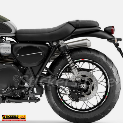 Adesivi ruote moto strisce cerchi Triumph STREET SCRAMBLER 900 (19+17 P.) Rac.3