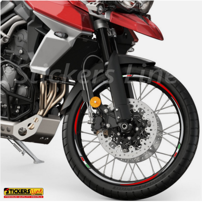 Adesivi ruote moto strisce cerchi Triumph TIGER 800 XCA (21+17 Pollici) Rac. 3