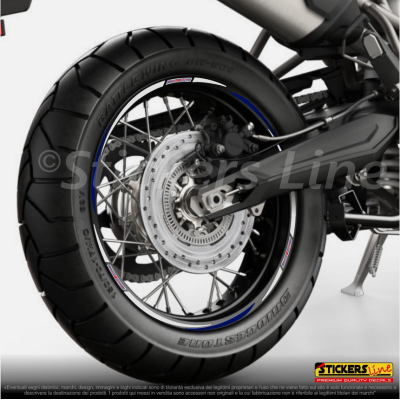 Adesivi ruote moto strisce cerchi Triumph TIGER 800 XCA (21+17 Pollici) Rac. 3