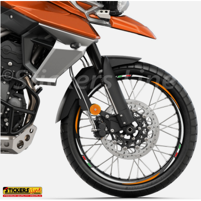 Adesivi ruote moto strisce cerchi Triumph TIGER 800 XCA (21+17 Pollici) Rac. 3