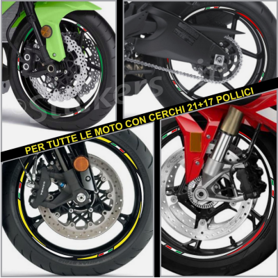 Adesivi ruote moto strisce cerchi Triumph TIGER 800 XCA (21+17 Pollici) Rac. 3