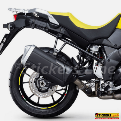 Adesivi ruote moto strisce cerchi Suzuki V STROM 650 - 1000 V-Strom (19+17 P.)R3