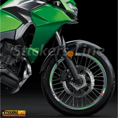 Adesivi ruote moto strisce cerchi Kawasaki VERSYS-X 300 (17+19 Pollici) Rac. 3