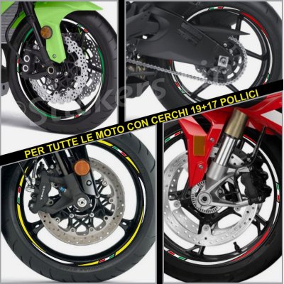 Adesivi ruote moto strisce cerchi Kawasaki VERSYS-X 300 (17+19 Pollici) Rac. 3