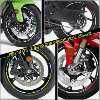 Adesivi ruote moto strisce cerchi Aprilia Caponord 1200 RALLYE (19+17 Pollici)R3