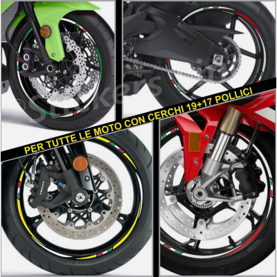 Adesivi ruote moto strisce cerchi Ducati MULTISTRADA 950 (19+17 P.) Racing3