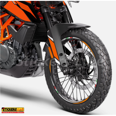 Adesivi ruote moto strisce cerchi per KTM 390 adventure (19+17 Pollici) R3