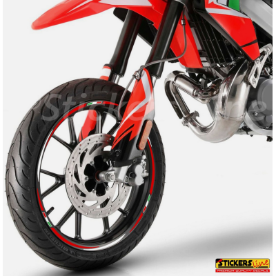 Adesivi ruote moto strisce cerchi APRILIA RX 50 Factory (21+18 Pollici) Rac. 3