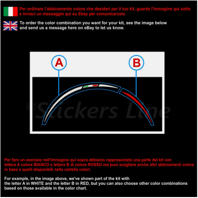 Adesivi ruote moto strisce Ducati Desert X 2022 - 25 (21+18 Pollici) Racing 3