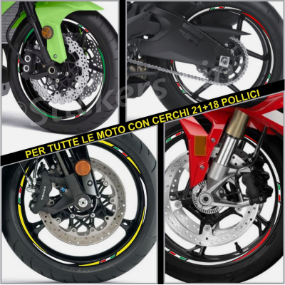 Adesivi ruote moto strisce Ducati Desert X 2022 - 25 (21+18 Pollici) Racing 3