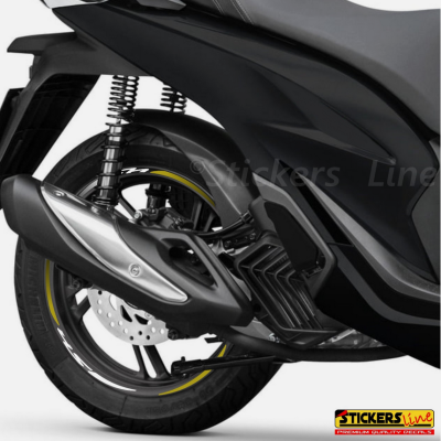 Adesivi cerchi per Honda SH 125 150 300 350 strisce ruote BIANCO ORO Rac. 3