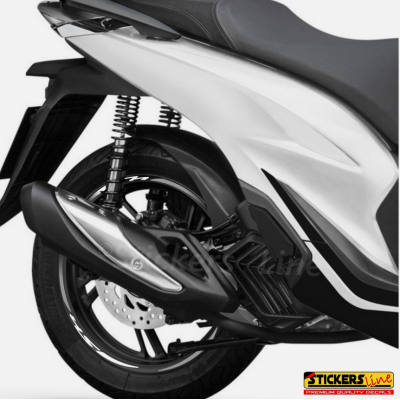 Adesivi cerchi per Honda SH 125 150 300 350 strisce ruote BIANCO GRIGIO R3