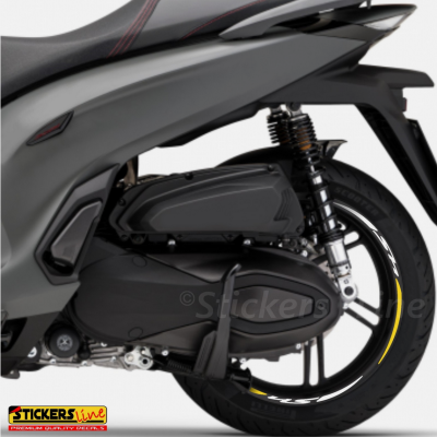 Adesivi cerchi per Honda SH 125 150 300 350 strisce ruote BIANCO GIALLO Racing 3