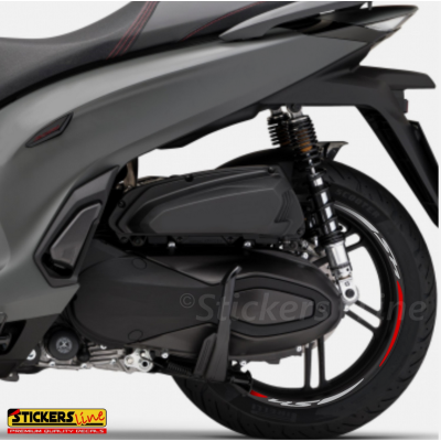 Adesivi cerchi per Honda SH 125 150 300 350 strisce ruote GRIGIO ROSSO R3