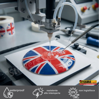 4 Adesivi resinati coprimozzi compatibili 3D per mini cooper bandiera inglese
