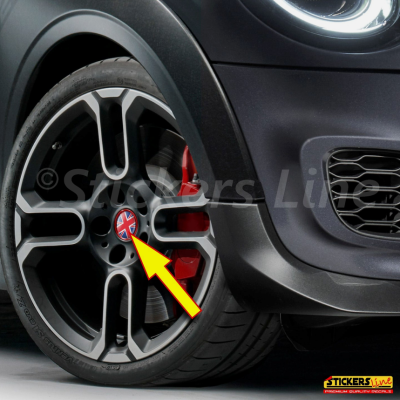 4 Adesivi resinati coprimozzi compatibili 3D per mini cooper bandiera inglese